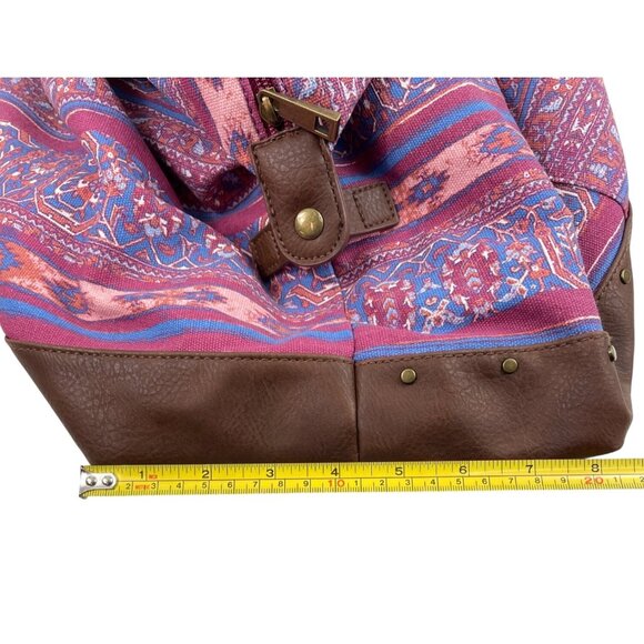 Style & Co Bohemian Vintage-Style Weekend Travel Bag With Colorful Pattern & Lea - Picture 14 of 16